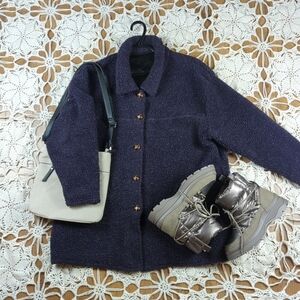 Faux Sherpa Fluffy Errand Running Button Up Fall Coat